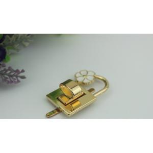 Beautiful flower decorative gold zinc alloy handbag turn twist locks