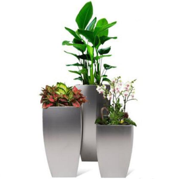 Outdoor vertical steel planter metal arc-shaped big flower pot