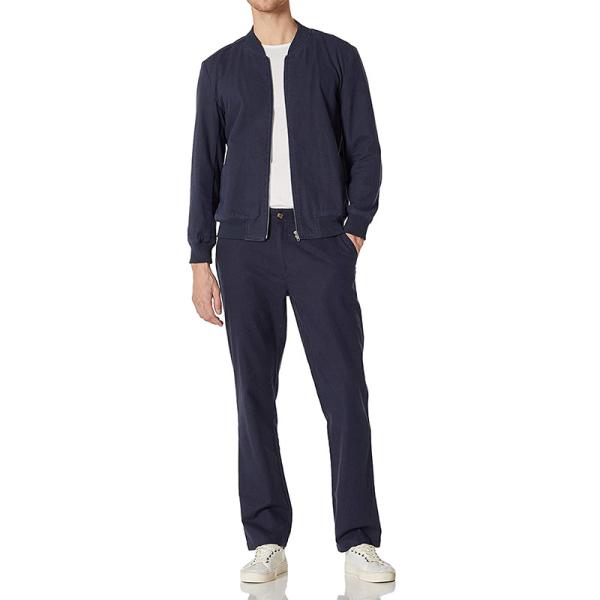 Outwear Zip Up Casual Linen Clothing Lightweight Stylish Bomber Jacket For Men