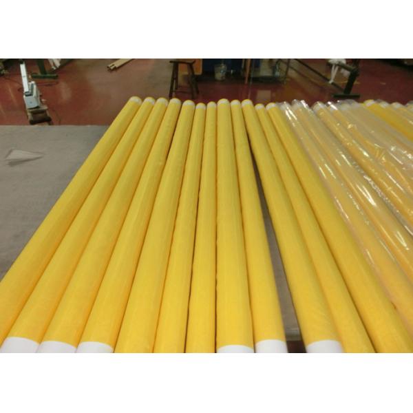 Buy Low Elongation Monofilament Polyester Screen Printing Mesh With White And Yellow at wholesale prices