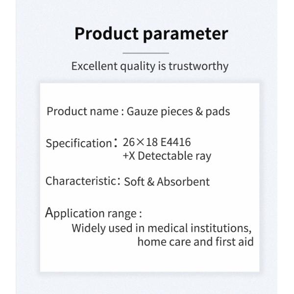 Gauze Pads & Pieces Sterilization 40s 26x18 E4416 10*10/7.5*7.5/5*5cm