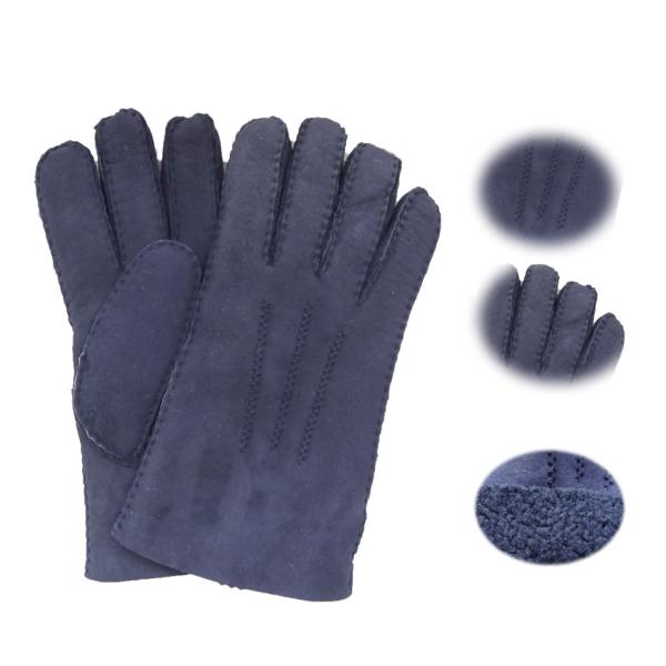 Buy Winter Natural New Zealand Curly Slink Lamb Fur Men Gloves at wholesale prices