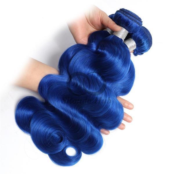 Blue Body Wave Remy Human Hair Bundles Sew In Weave Bundles Brazilian Bundle Deals