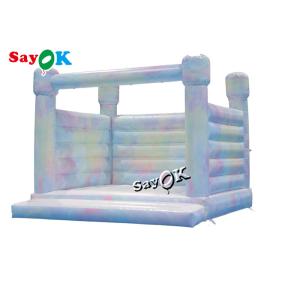White PVC Wedding Party Moon Bounce Castle 4.3m 14ft Inflatable With Printing