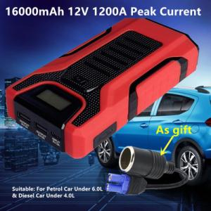 9000mah Car Power Jump Starter For 12V Gasoline Car