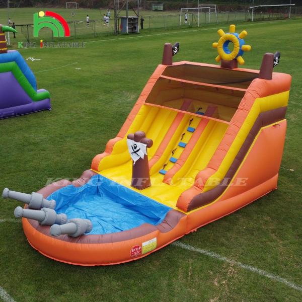 Commercial Double Lane Inflatable Water Slides With Pool For Kids Water Slide Inflatable