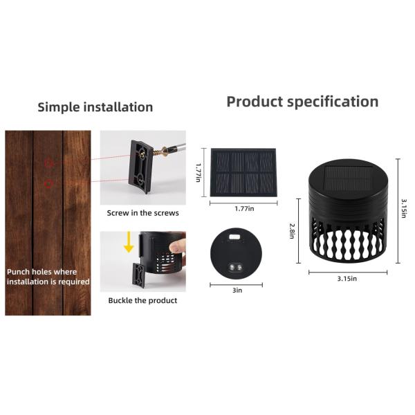 IP65 longevity solar fence lights for wall garden light LED lighting UV resistant lamps