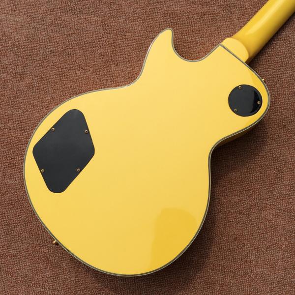 Custom LP electric guitar, Ebony fingerboard egg yellow gold hardware electric guitar, Free shipping