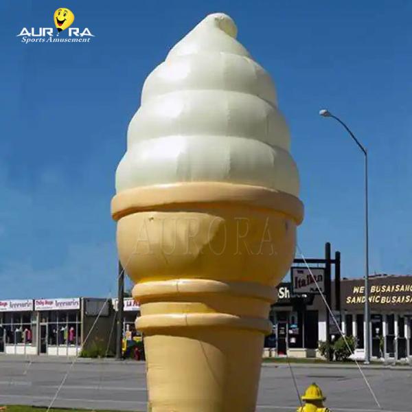 CE Advertising Inflatables Giant Inflatable Ice Cream Cone Balloon With Free