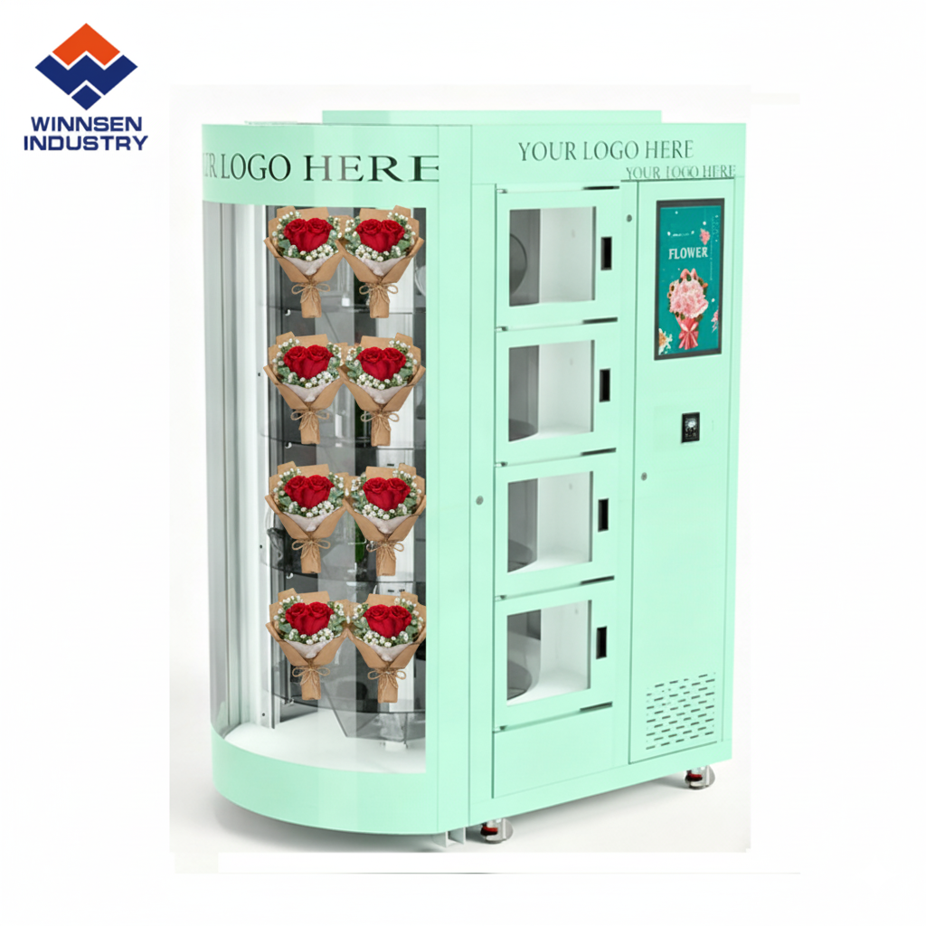 Automatic Flower Dispenser with 12mm Thick Insulation Material R134a Refrigerant