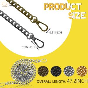 Metal Crossbody Chain Strap With Hook , Detachable Bag Replacement Strap