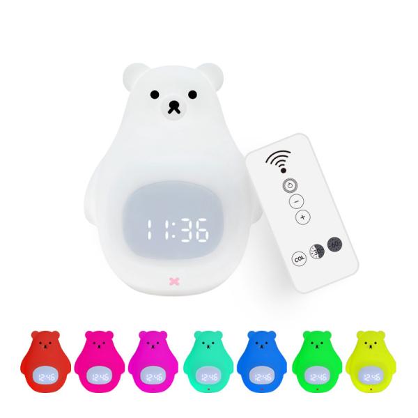 Buy Soft Silicone Bear Led Night Lamp Touch Sensing Sleeping Lights With Timing & Alarm Clock Function at wholesale prices