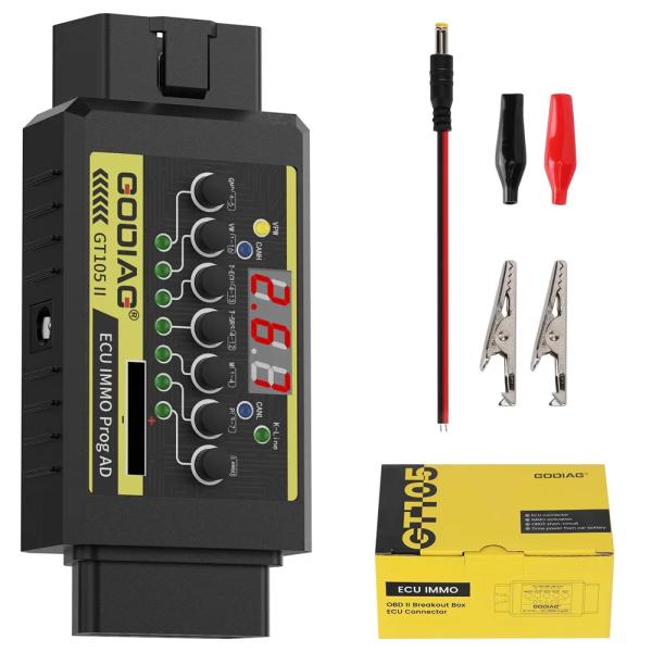 Buy GODIAG GT105 II ECU IMMO Prog AD Break Out Box ECU Connector GT105 II with Voltage Alarm Prompt Function at wholesale prices