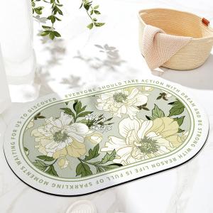 Customized Non Slip Water Absorbent Rugs Bathroom Floor Mat Set with Diatomite