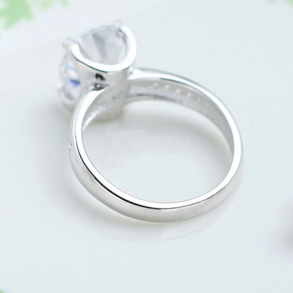 925 Sterling Silver Round Cut Brilliant Cubic Zirconia Ring Lady's Jewelry (RE671)