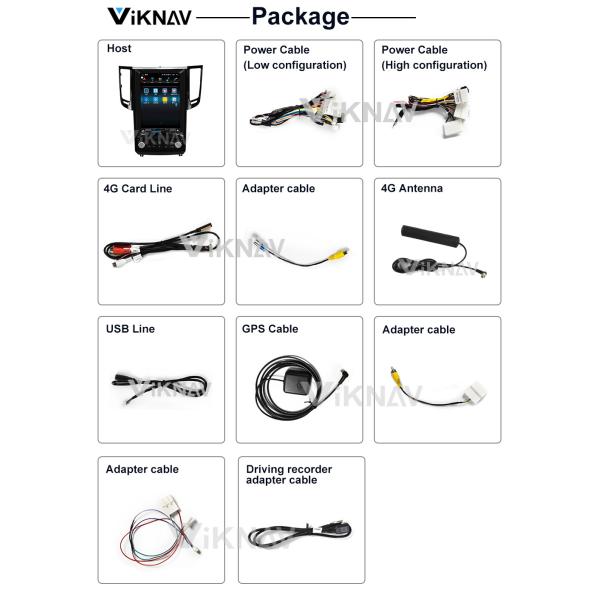 Viknav Car Radio For Infiniti FX35 QX70 (2012-2019)12.1 inch Upgrade IPS Touch Screen Stereo 8 Core Android13 Auto Audio