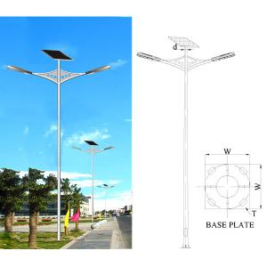Custom Galvanized Steel Street Lighting Pole Anti Corrosion Finish