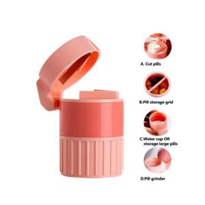 Portable Pill Splitter Cutter Pill Crushers With 3 Compartments Pill Box
