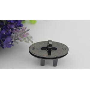 Fashion new style oval shape zinc alloy gunmetal color bag turn locks