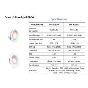 13W- 6 Inch Smart Downlight US