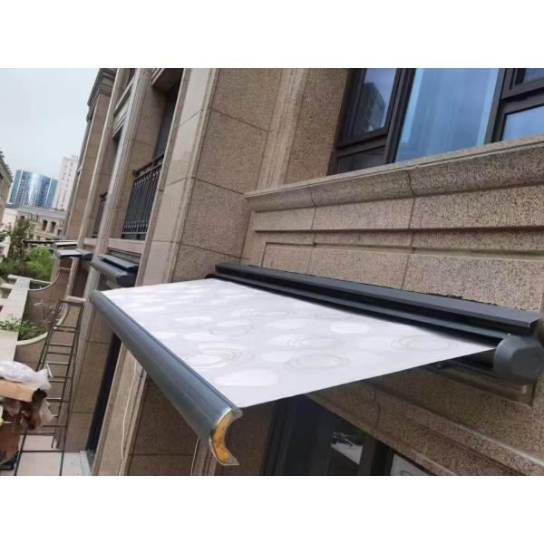 Outdoor Sunshade Motorized Lightweight Retractable Awning With LED Lights Garden Canopy