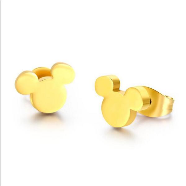 New Fashion Cute Mickey Earrings Black Children Kids Jewelry Cartoon Mouse Animal Stud Earrings