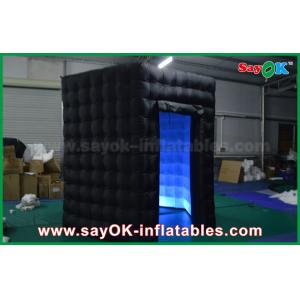 Portable Photo Booth 2.5m Inflatable Black Octagon Photo Booth WIth LED Light
