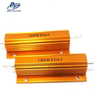 Low Price Hot Sale rx24 25w 100w 25r Golden Aluminum Case wirewound Resistance
