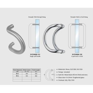 Buy cheap Dia. 32mm tub curved design gate handles brass / SUS exterior door handles set W from wholesalers