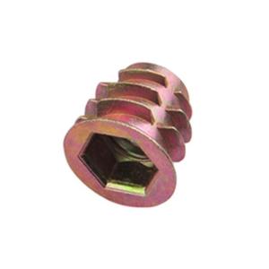 Insert Furniture Nut With Washer Brass Plated