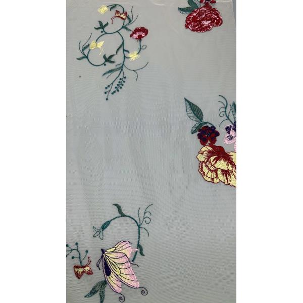 Embroidered Lace On Nude Mesh Romantic And Delicate Fabric For Spring Gala Gowns