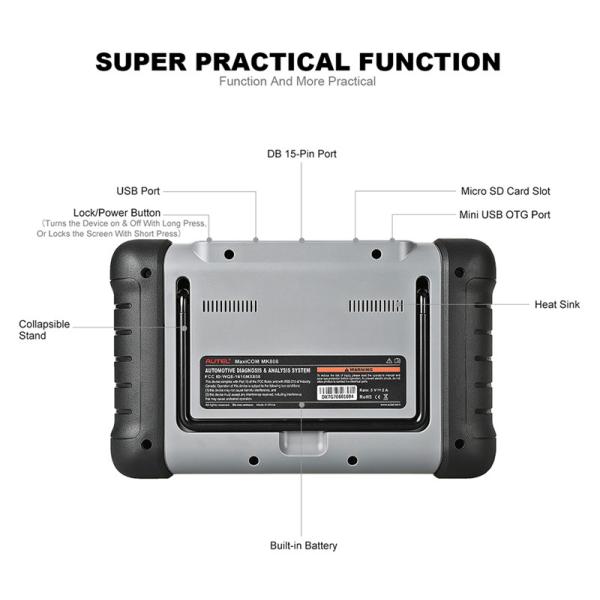 Autel Original MaxiCOM MK808 Diagnostic Tool 7-inch LCD Touch Screen Swift Diagnosis Functions of EPB/IMMO/DPF/SAS/TMPS