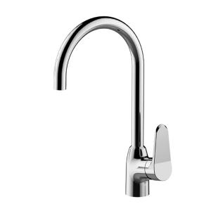 China Contemporary Polished Chrome Kitchen Faucets Brass Grifos De Cocina on sale