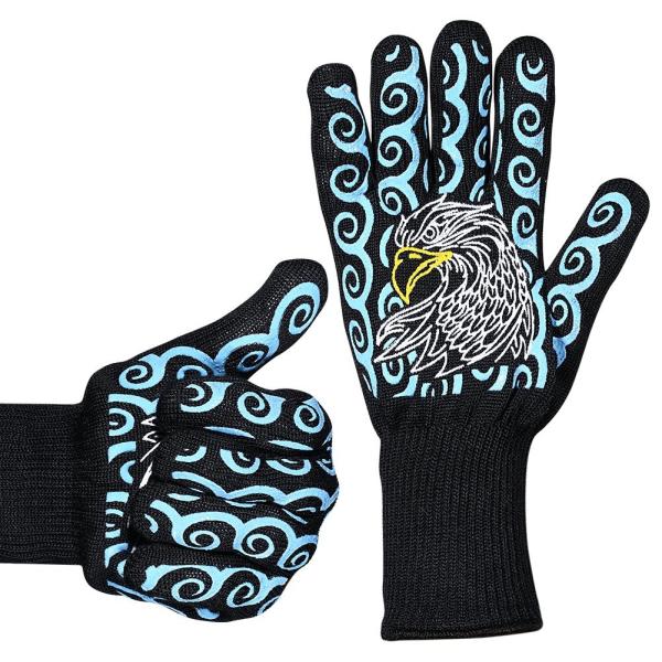 Buy Silicone Print Heat Resistant Hand Gloves / Barbecue Grilling Glove Lightweight at wholesale prices