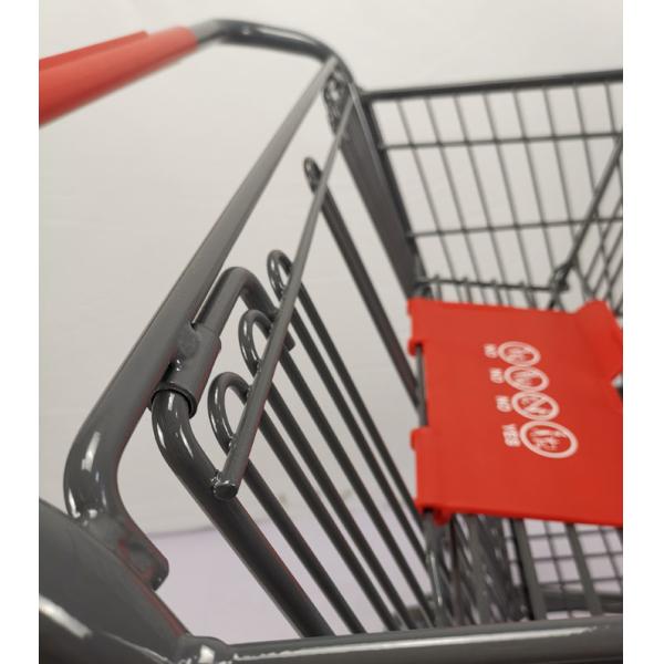 American Style 125L Warehouse Grocery Shopping Trolley With Collision Angle Tente TPR Wheels