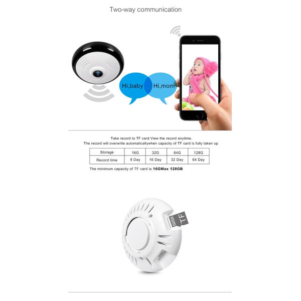 Wifi 360 Panoramic Vr Camera / Fisheye Ir Camera Supports Wireless Connection