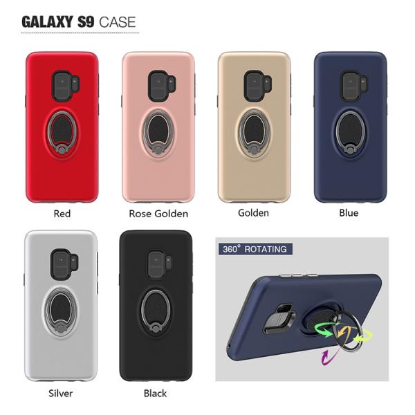 Car Magnet Magnetic Ring Hybrid Shell Smartphone Protective Case Silver / Black / Red Color