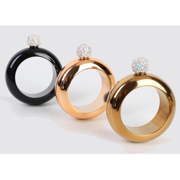 Ladies Outdoor Customized Alcohol Flask Bracelet Paste Drill Round Style