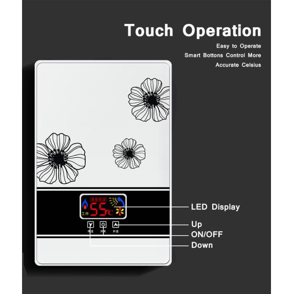 Custom Instant Shower Hot Water Heater 3.5KW-6KW Electric Wall Hung Water Heater