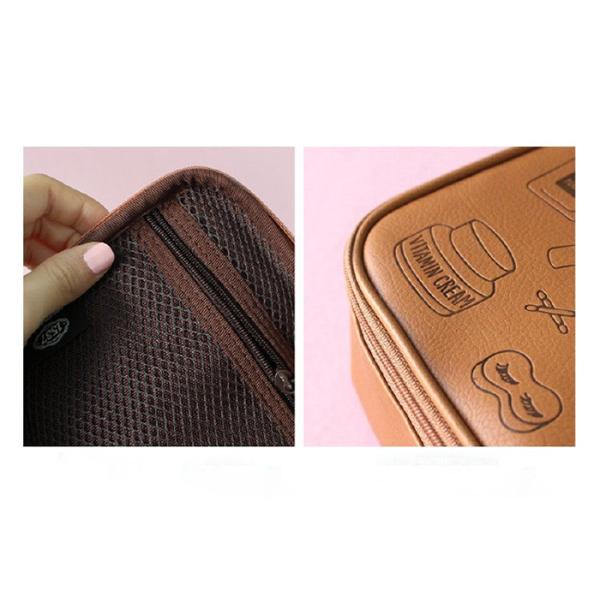 Fashionable Printed Travel Cosmetic Bags Colorful With Multiple Pockets