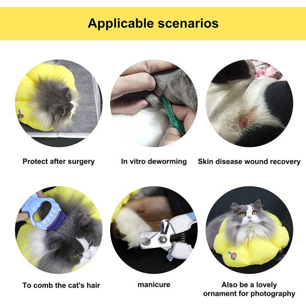 H HIDREAM Cat Cone Collar Yellow