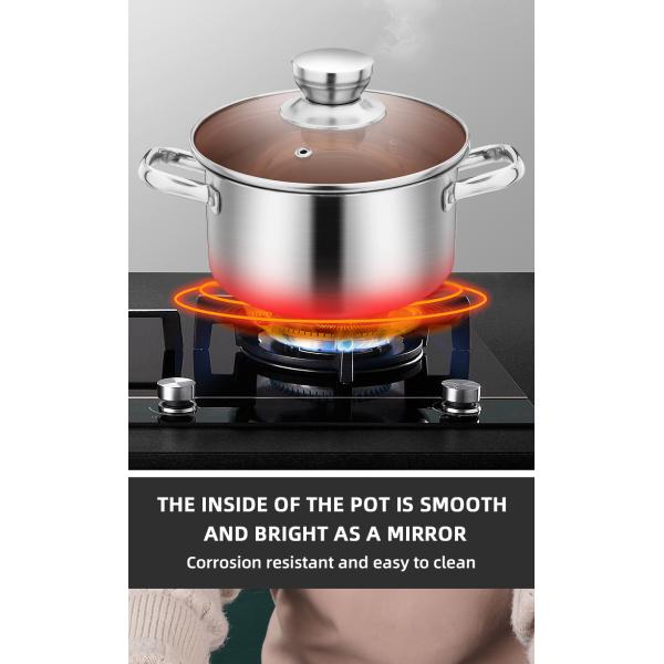 Factory Direct Kitchen Cooking Food Stainless Steel 3 PCS Cooking Pots And Pans Cookware Sets