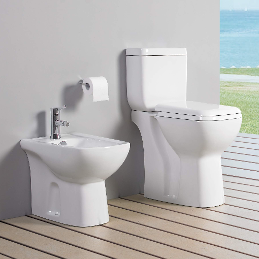 Buy Ceramic Bathroom Sets Sanitary Ware Dual Flush Water Closet with Water Tank P Trap Two Piece Toilet Bowl at wholesale prices