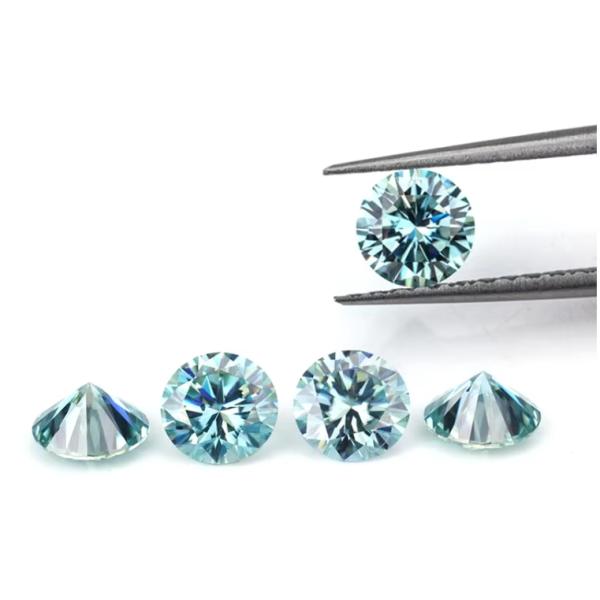 GRA Certificate 1ct Round Cut 6.5mm VVS1 Loose Moissanite Diamond in White Pink Yellow Champagne Blue Green for Jewelry