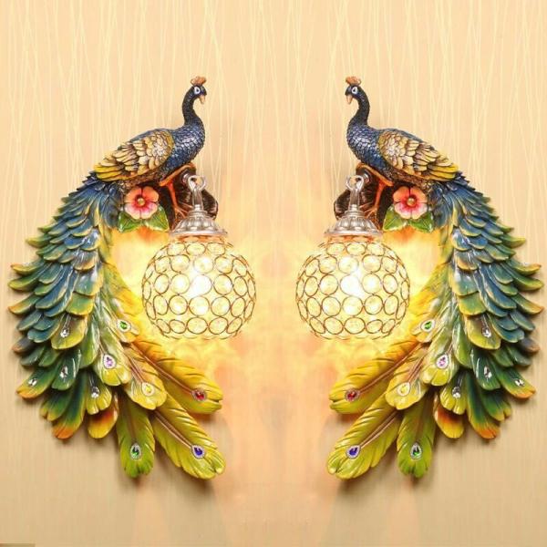 Crystal Wall Lamp Bohemia Peacock Retro Wall Light Bedside Lamp (WH-VR-61)