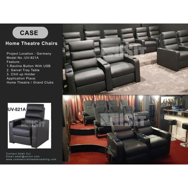 Synthetic PU Leather Home Cinema Chair With Embroidery Logo