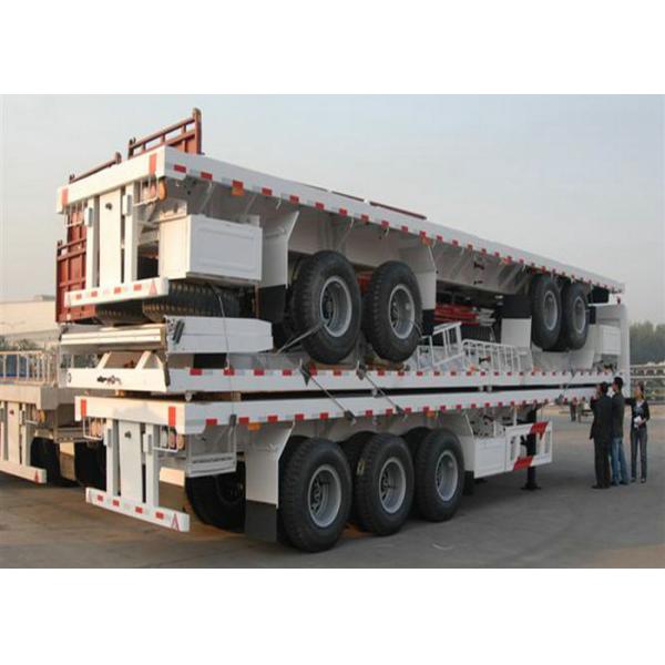 Commercial Flatbed Trailers For Container Transport With 12 Twist Locks And 12 Tyres 50T