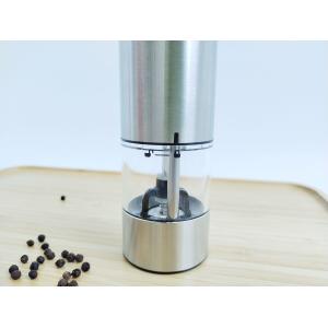Round Silver Stainless Steel Pepper Grinders With Adjustable Grind Settings