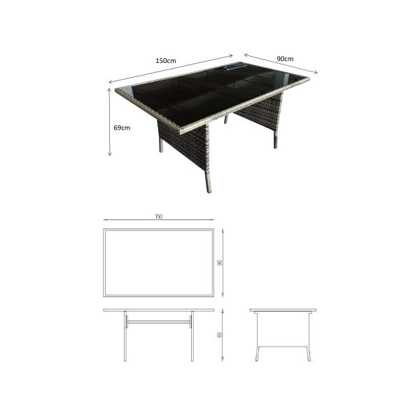 Leisure Outdoor AJUNION 9 Seating PE Rattan Garden Dining Furniture Set with Cushions