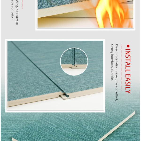 Interiors Homes 8mm Bamboo Charcoal Waterproof Fabric PVC Wall Panel